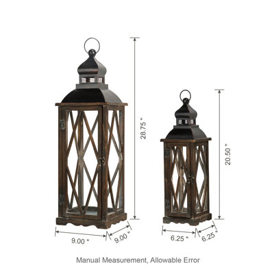 Medders Farmhouse Diamond Antique Tabletop Lantern Set