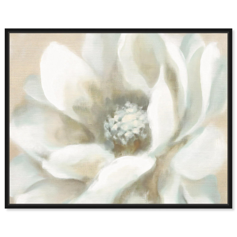 «Silken Sepal I Canvas Minimalist Florals» par Art Remedy, H 17 po x l 21 po, Cadre flottant noir