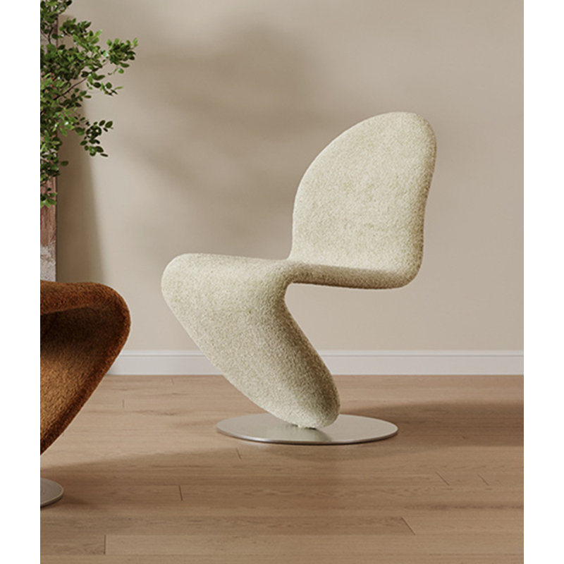 Chaise de salle à manger en acier inoxydable S Modern Design, Blanc