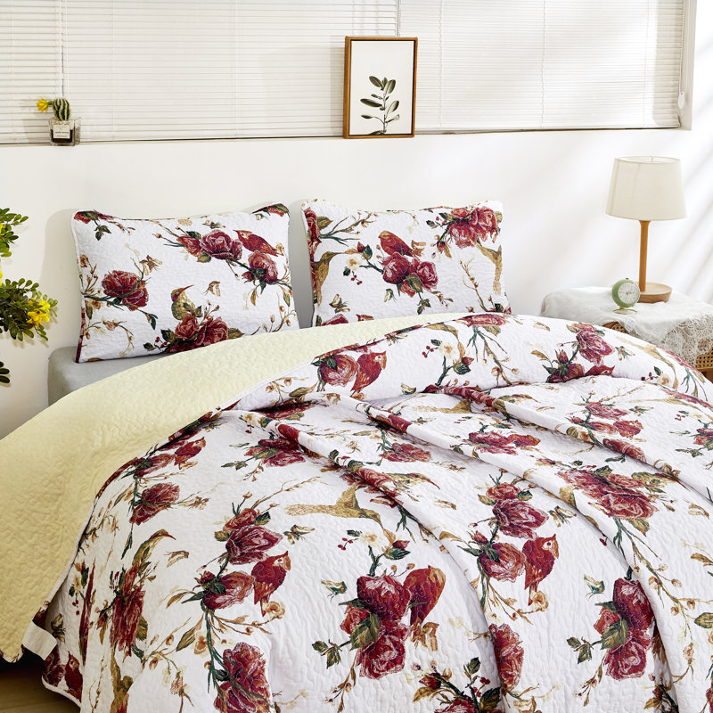 Floral Quilt, Twin Quilt + 1 Sham
