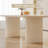 62.99" Oval Dining Set For 6,  Cream White Dining Table Set with 6 Chairs for Kitchen, Bar,Dining Room-418289499-423033015