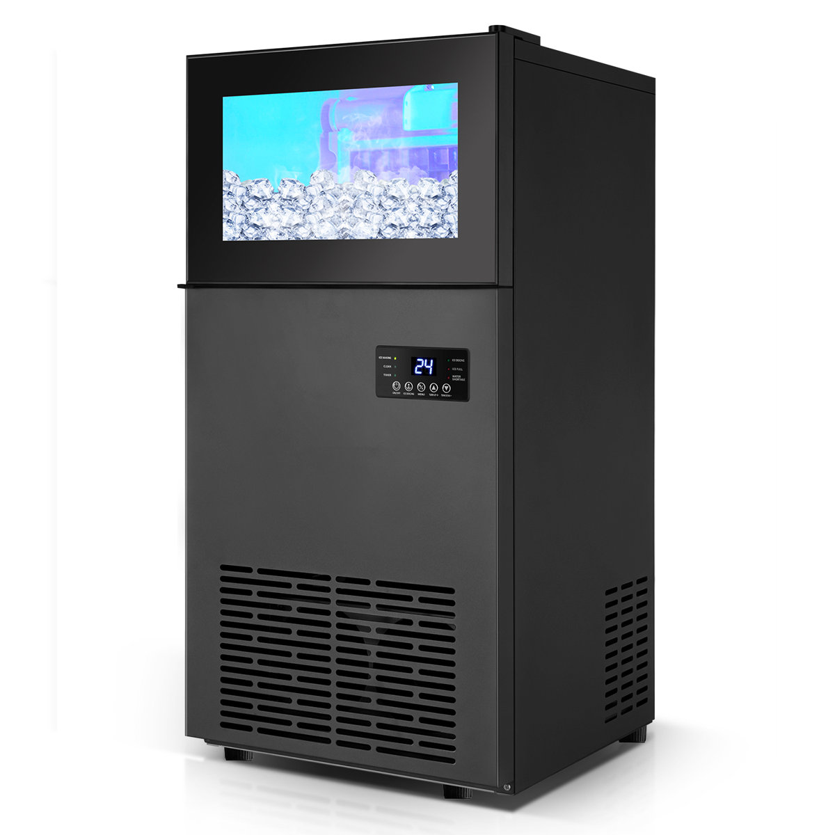 160 lb. Daily Production Stainless Steel Undercounter/Freestanding Ice Maker with Clear Cube Ice | Fridge.com