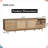TV Stand for 65, 75, 85 Inch TVs – Rustic Modern Entertainment Center with Rattan Accents & Ample Storage