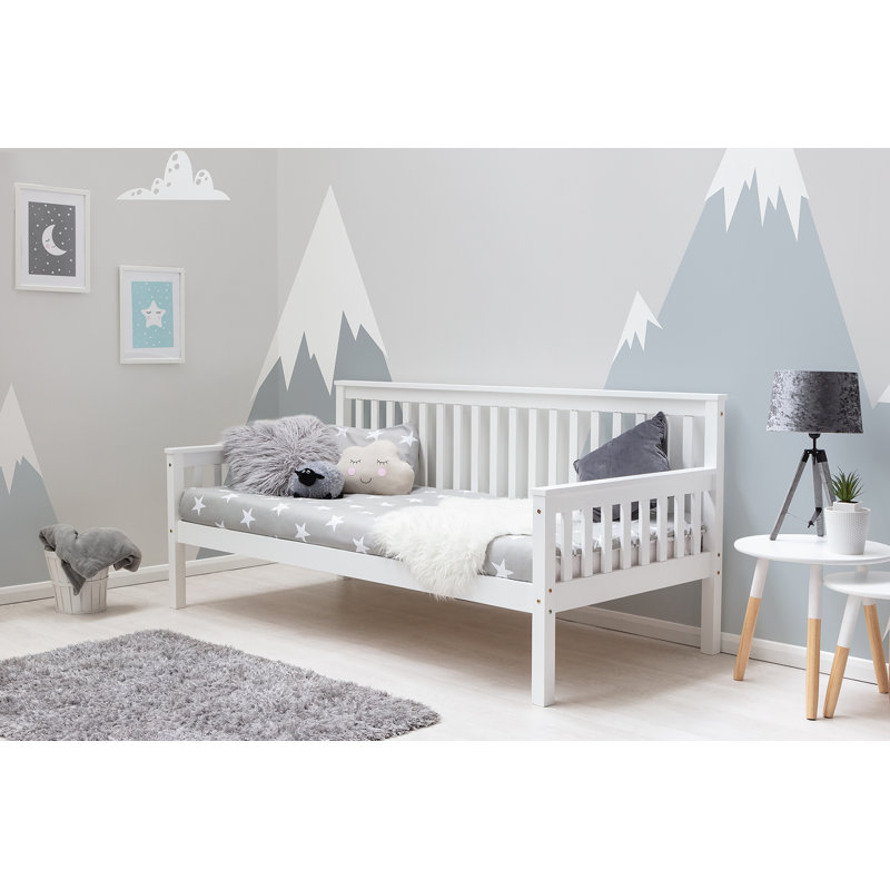 Demers Solid Wood Daybed with Mattress, White
