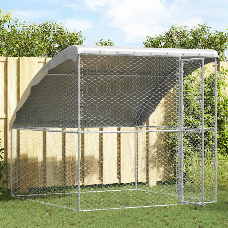 Chenil pour chien vidaXL argenté 6,56 x 6,56 x 6,56 pi