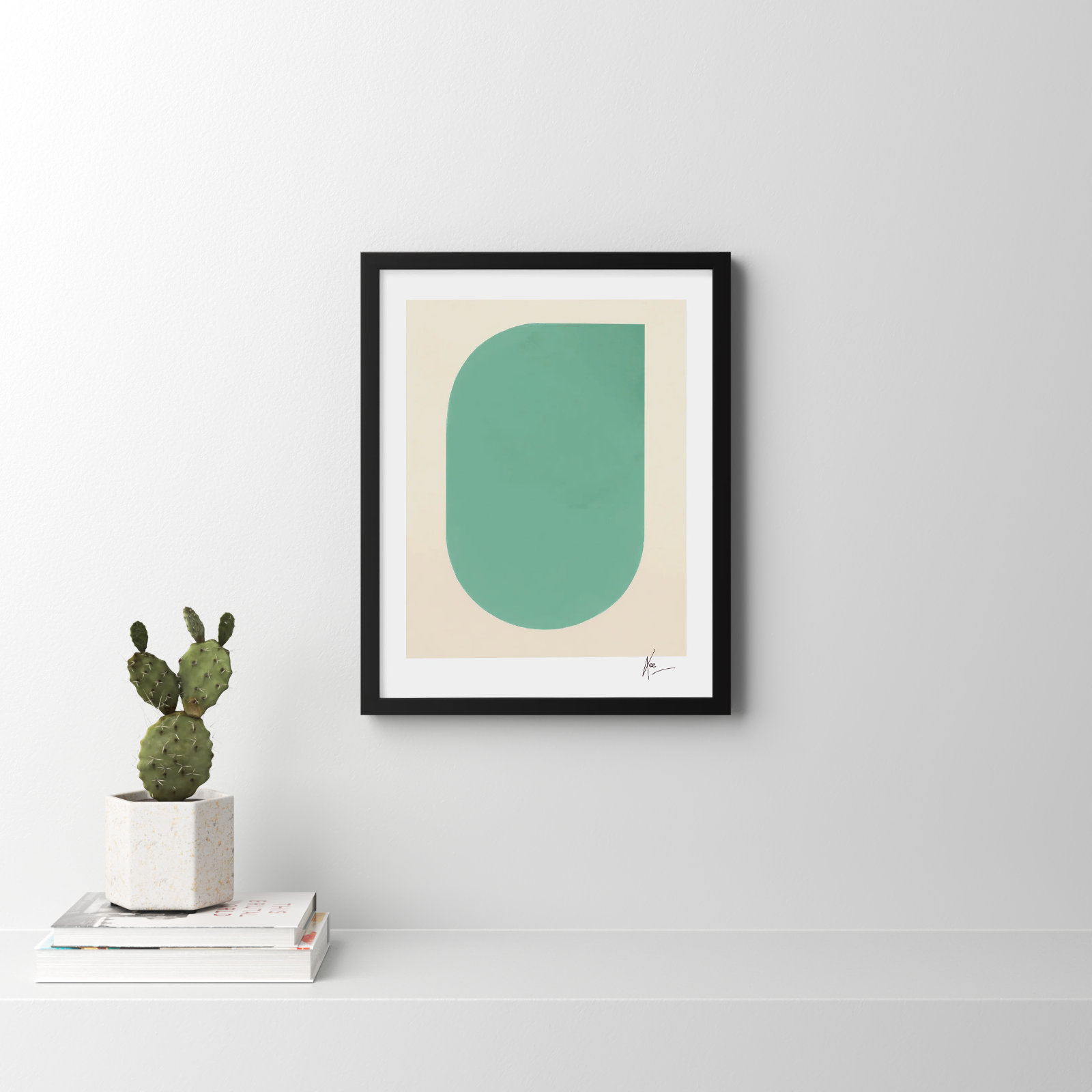 Keyhole "Keyhole 5" Painting by Lee Lessem, Black Framed, 25" H x 20" W x 1.25" D