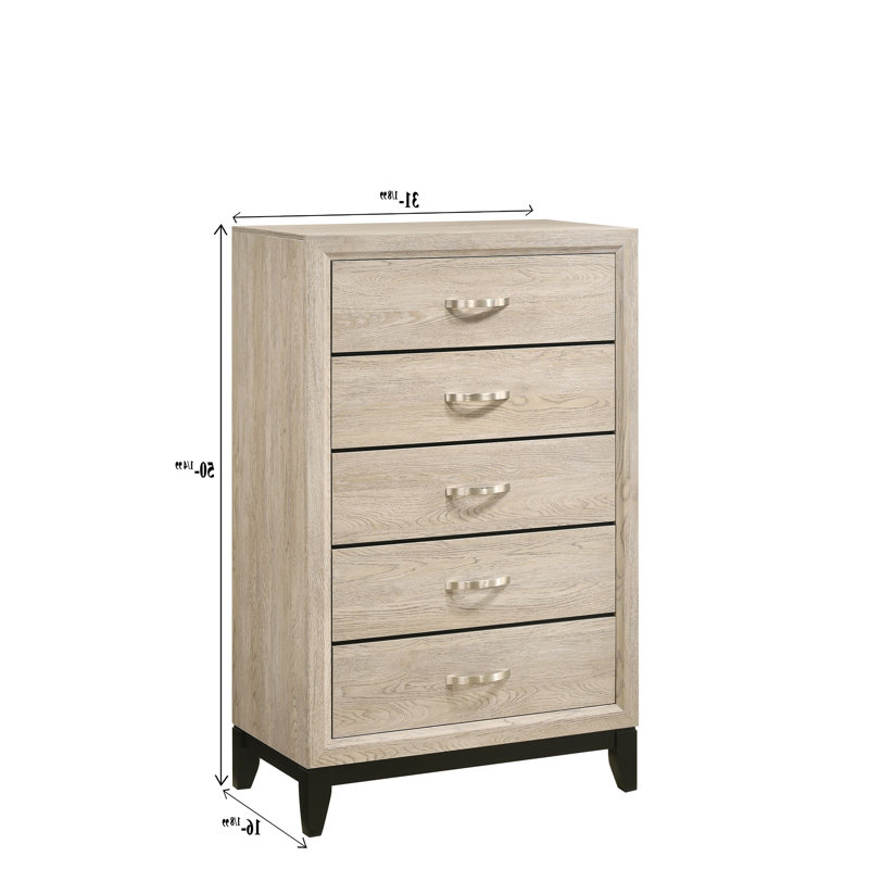 Ensemble de chambre à coucher à panneaux Yadier 3-4_Aubrey, Très grand, Beige