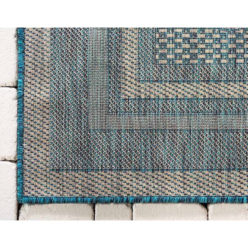 Tapis intérieur / extérieur Sevinc, Rectangle 8' x 11'4", Dark Teal