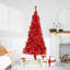Pre-Lit Profile Artificial Tinsel Christmas Tree - Red-1421495240-1421495237