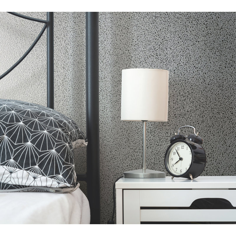 Textured Abstract Design 10m x 53cm Wallpaper Roll, Grey/Silver