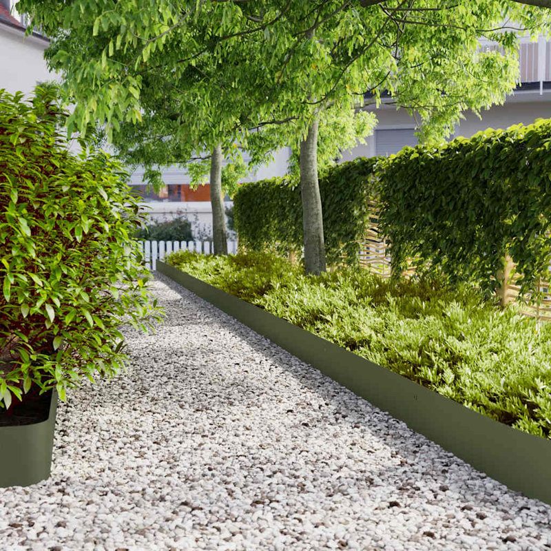 Vidaxl Lawn Edgings 30 Pcs 20X103 Cm Cold-Rolled Steel, Olive Green
