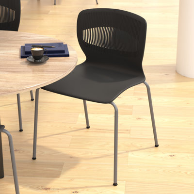 Hercules Series Commercial 770 LB. Capacité de chaise empilable en plastique avec support lombaire