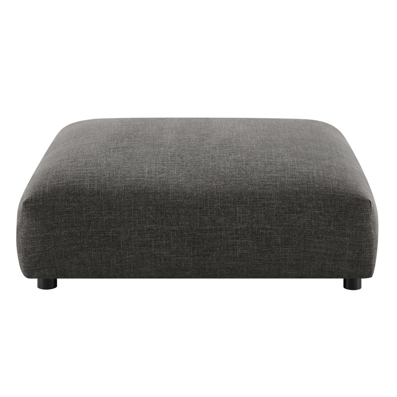Charcoal Gray Upholstered Fabric Modular Ottoman