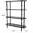 Wooden Oval 3 Shelf Storage Black Shelving Unit with Turned Legs and Beaded Edges