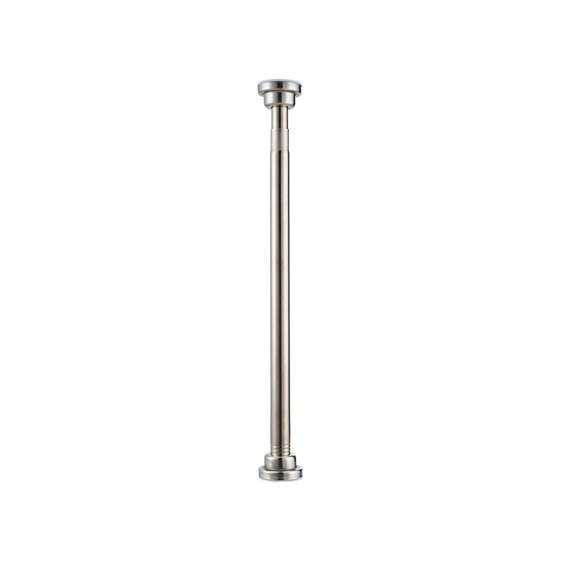 Natural Stainless Steel Adjustable 45cm to Bay Window Single Curtain Rod, Stainless Steel, 5cm H x 68cm W x 5cm D