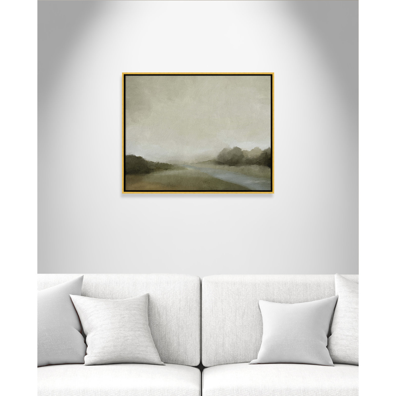 Vanora "Lovers Creek" Painting, 23.5" H x 29.5" W, Gold