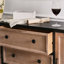 Buffet noir massif et bois manufacturé