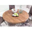 Moris Sheesham Round Wood Top Dining Table