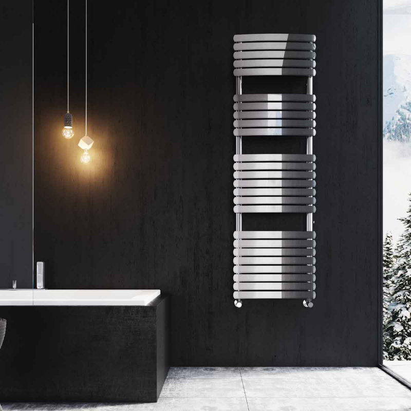 Brussel Straight Towel Rail Heated Towel Rails, Chrome, 1600mm H x 500mm W