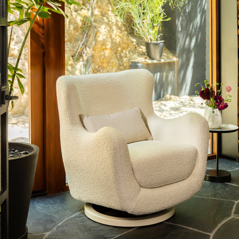 Solstice Swivel Glider in Boucle, Ivory Boucle