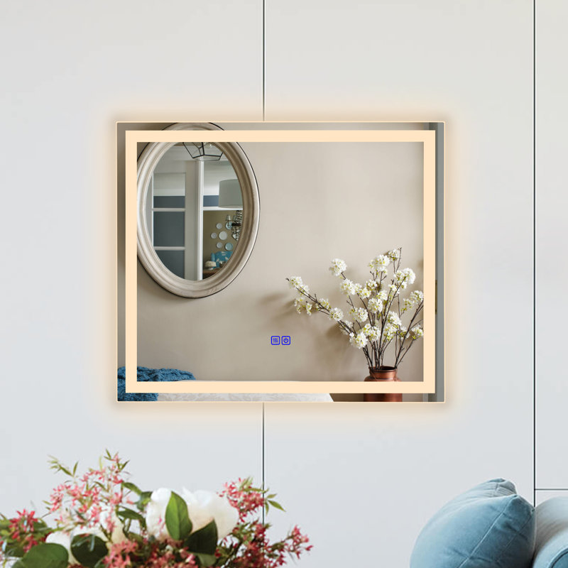 Bilol Glass Frame Mirror, 24" x 28"