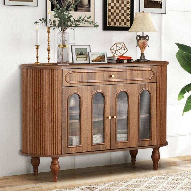 Buffet multifonctionnel de style rétro, Brun