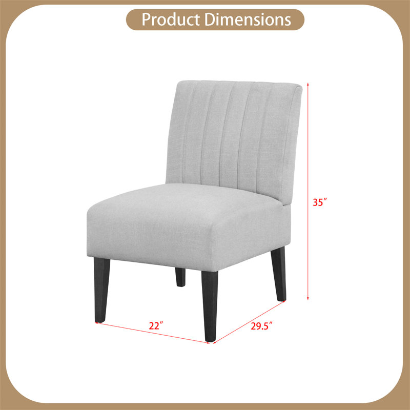 Tischa Upholstered Slipper Chair, Blue Fabric