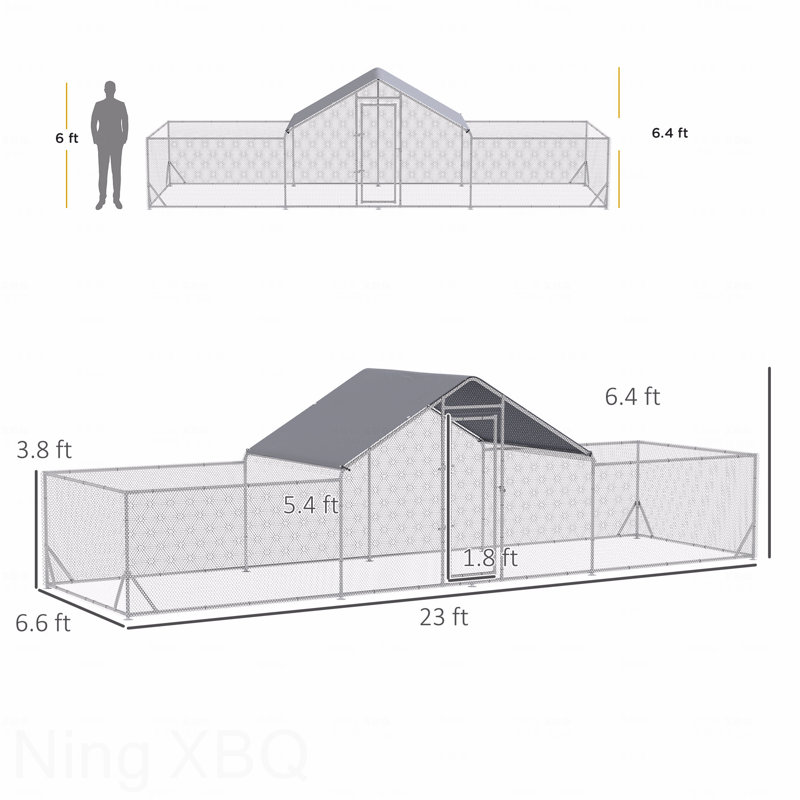 Grand poulailler avec housse imperméable anti-UV