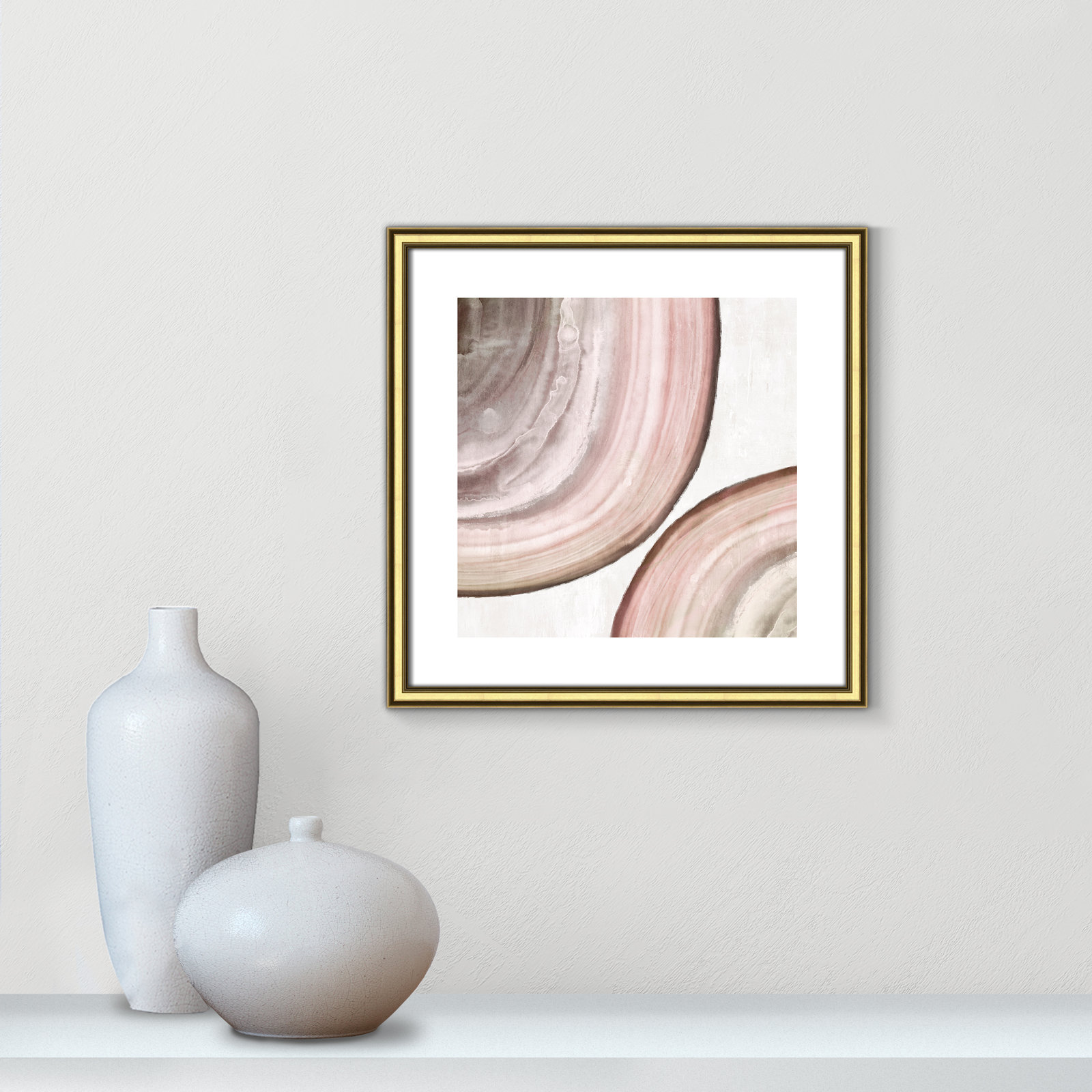 Boyd "Endless Blush" Painting by Eva Watts, 18.25" H x 18.25" W x 0.88" D, Gold Framed Paper