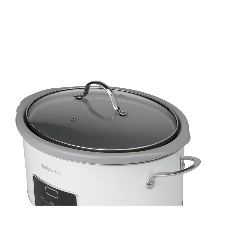 Betty Crocker 6-quart Oval Digital Slow Cooker, Programmable Crock Pot Up To 20 Hours, Electric Cooking Pot With Lcd Digital Display, Removable Stoneware Crock Liner, Betty Crocker Cookbook For Slow Cookers Included