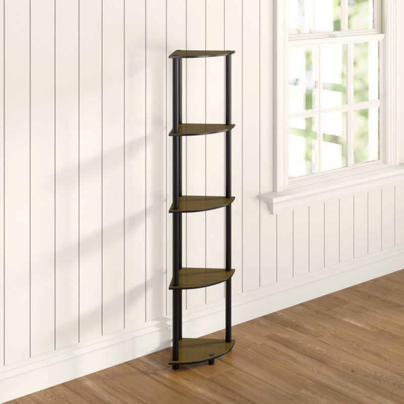 Corner Bookcase, Espresso/Black
