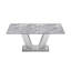 Table de salle à manger en marbre pour 6 personnes, base rectangulaire en faux marbre avec base en acier inoxydable à finition miroir-1714982169-1714982172