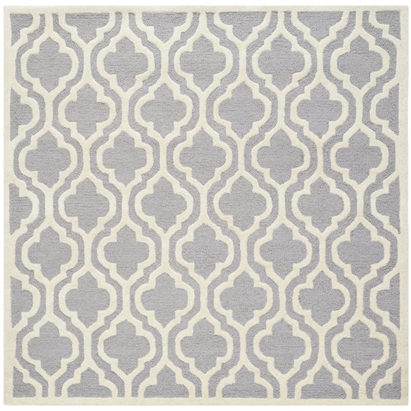 Tapis argent / ivoire en laine Cannen, Tapis de couloir 2 pi 6 po x 14 pi