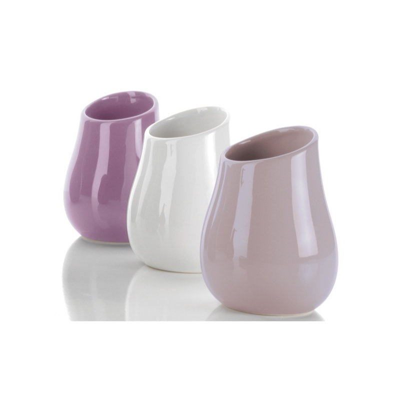 Kelemen Ceramic / Porcelain Toothbrush Holder, White