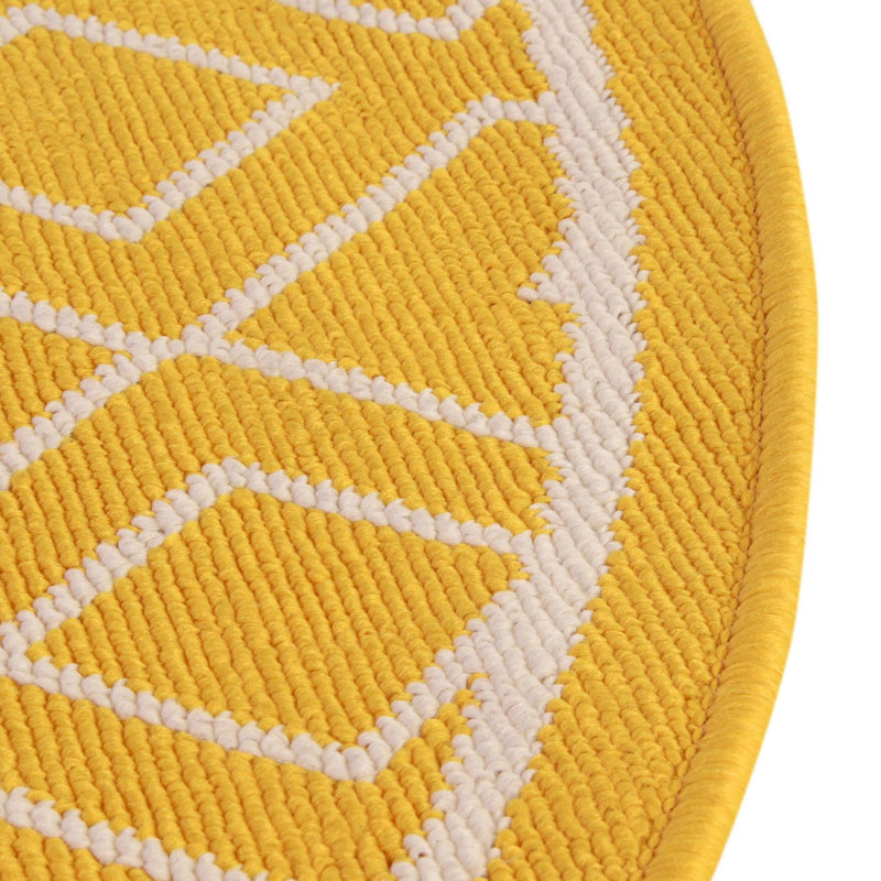 Outdoor Preen Area Rug Mustard Color, Oval 7'10" x 10'