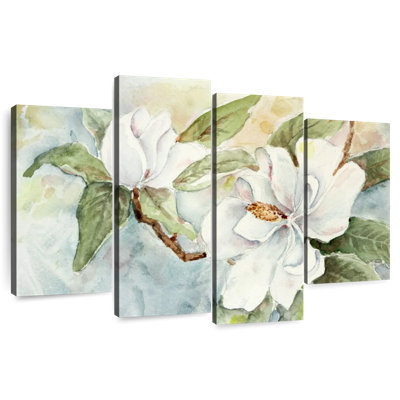 Branche de magnolia Harnek, aquarelle blanche