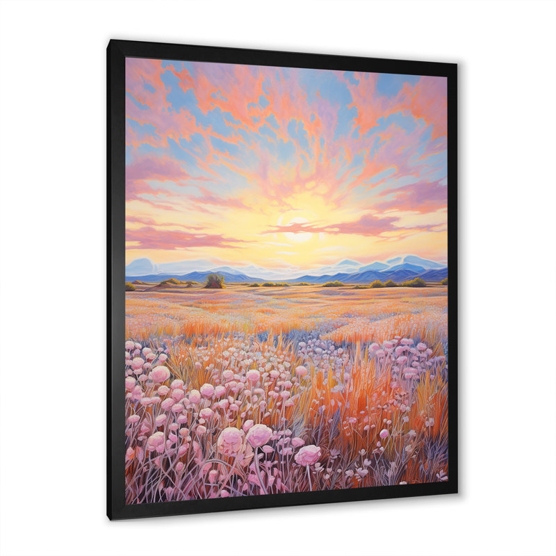 Décoration murale Kawaii Paries Landscape at Sunset II - Prairies, Cadre photo noir, H 32 po x l 24 po x P 1 po