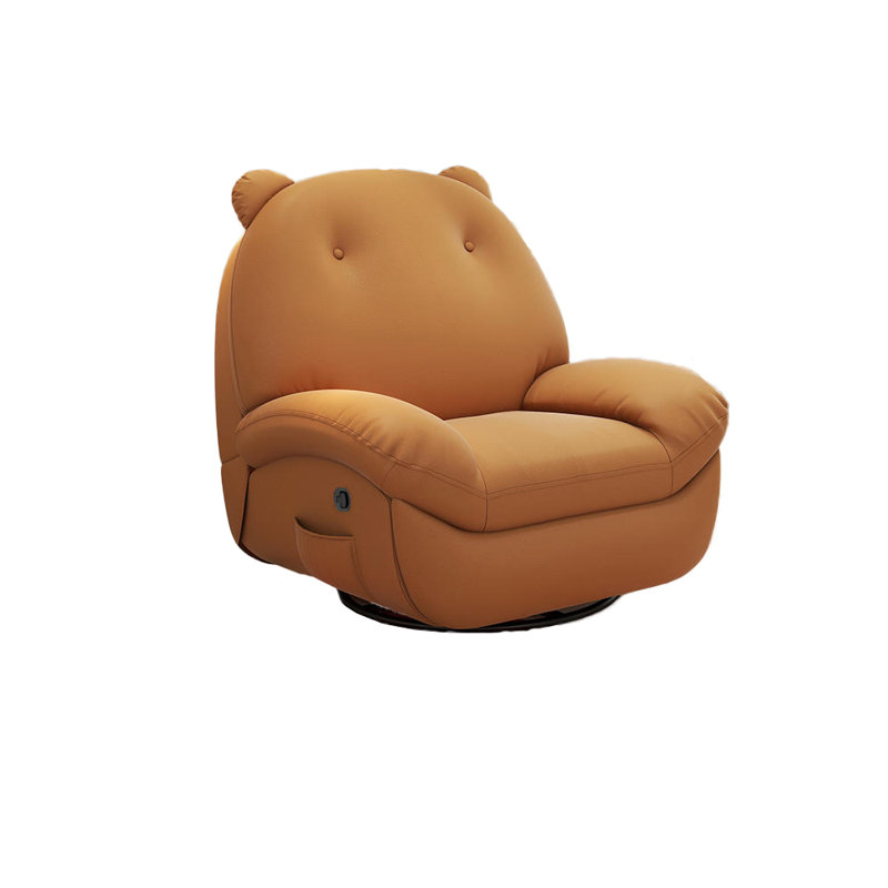 Nagely Faux Leather Recliner, Orange