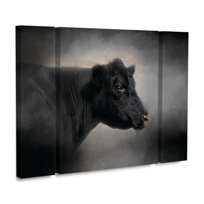 Jai Johnson «Portrait of the Black Angus», ensemble de 3 panneaux d'art