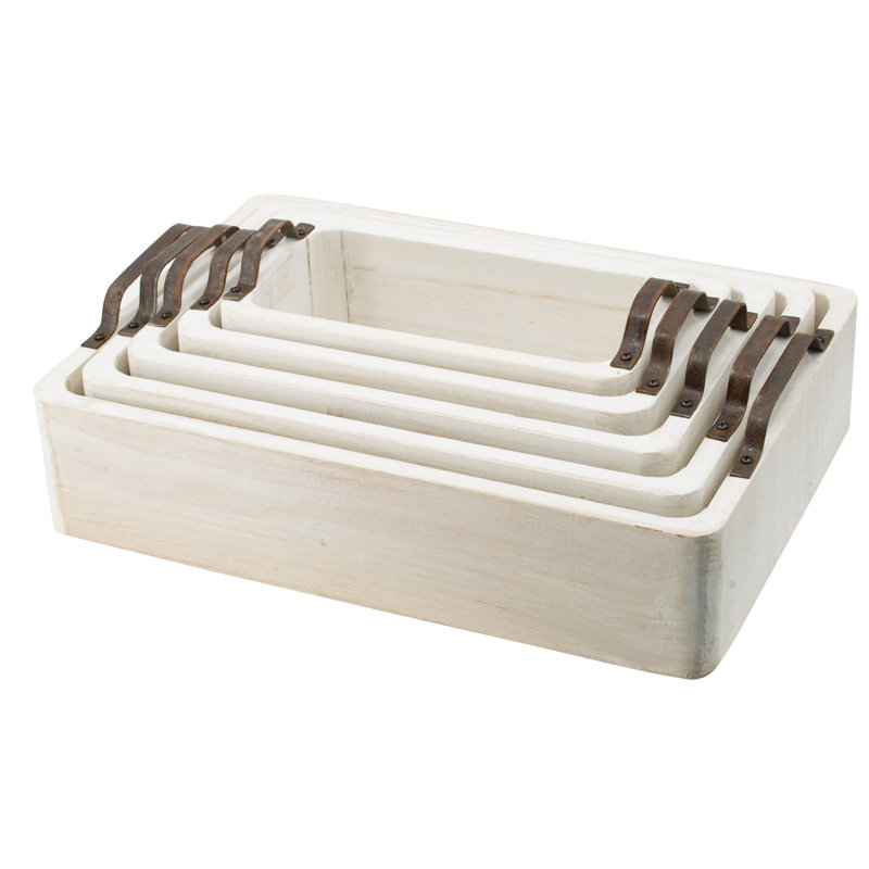 Kikuko Solid Wood Tray - Set of 5