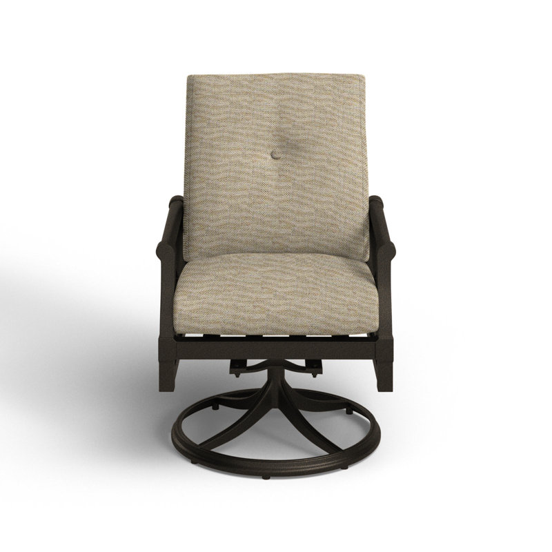 Andover Outdoor Rocker Chair, Chestnut Brown, Impact Vapor Gray Sunbrella®