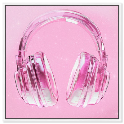 Clear Crystal Headphones Canvas Pink Gaming Prints by