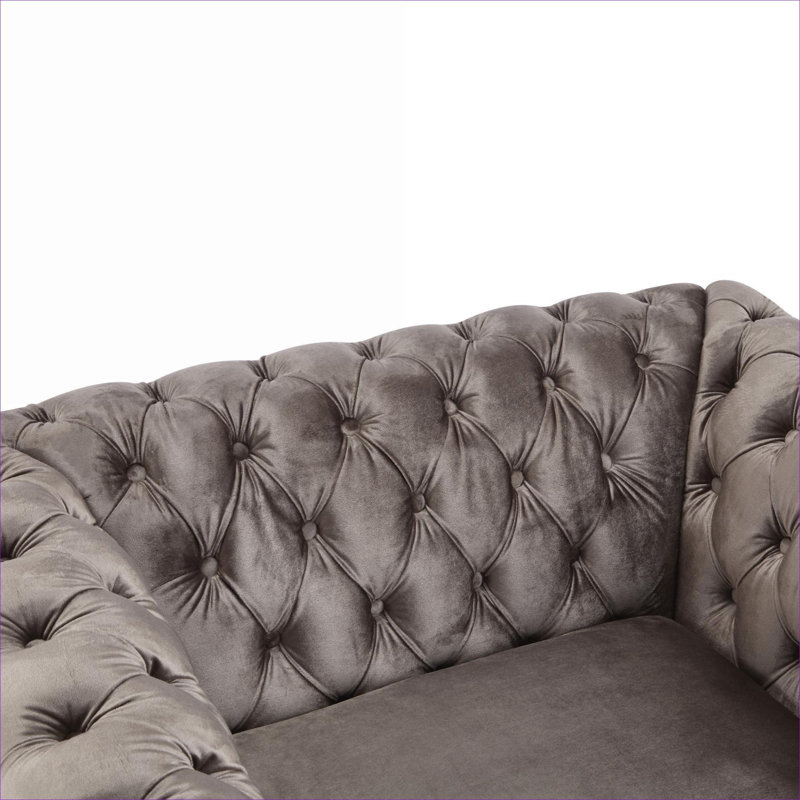 Fauteuil club Chesterfield matte en velours noir mat, siège d'appoint traditionnel pour le salon, Noir
