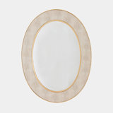 Oval Faux Shagreen Mirror-Gold/Cream