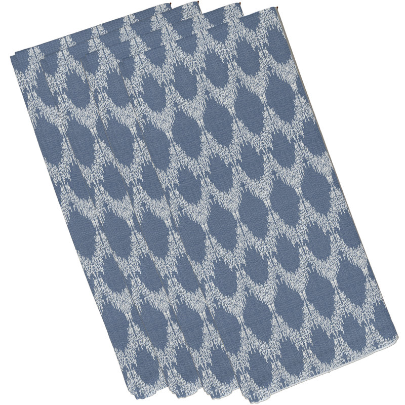 Lassiter Polyester Geometric Square Napkin, Blue