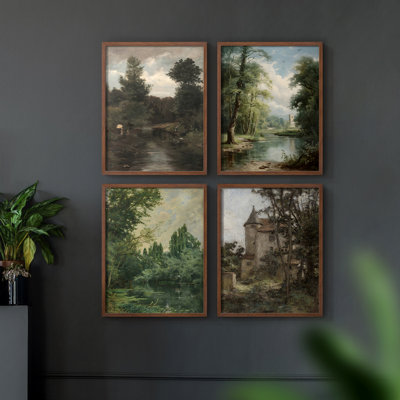 «Vintage Landscape CXCVII», 4 pièces sur papier