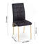 Ensemble de salle à manger 5 pièces comprenant une chaise nordique en velours noir à haut dossier et des pieds de couleur dorée et une table de salle à manger en panneau de fibres à densité moyenne Creative Design-1463727999