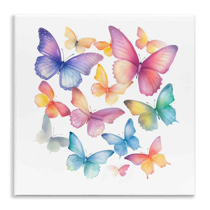 Plaque murale Rainbow Butterflies Rabble, design par Creative Studio