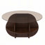 Table basse ronde avec rangement, avec centre de rangement de style campagne moderne 31,5 pouces