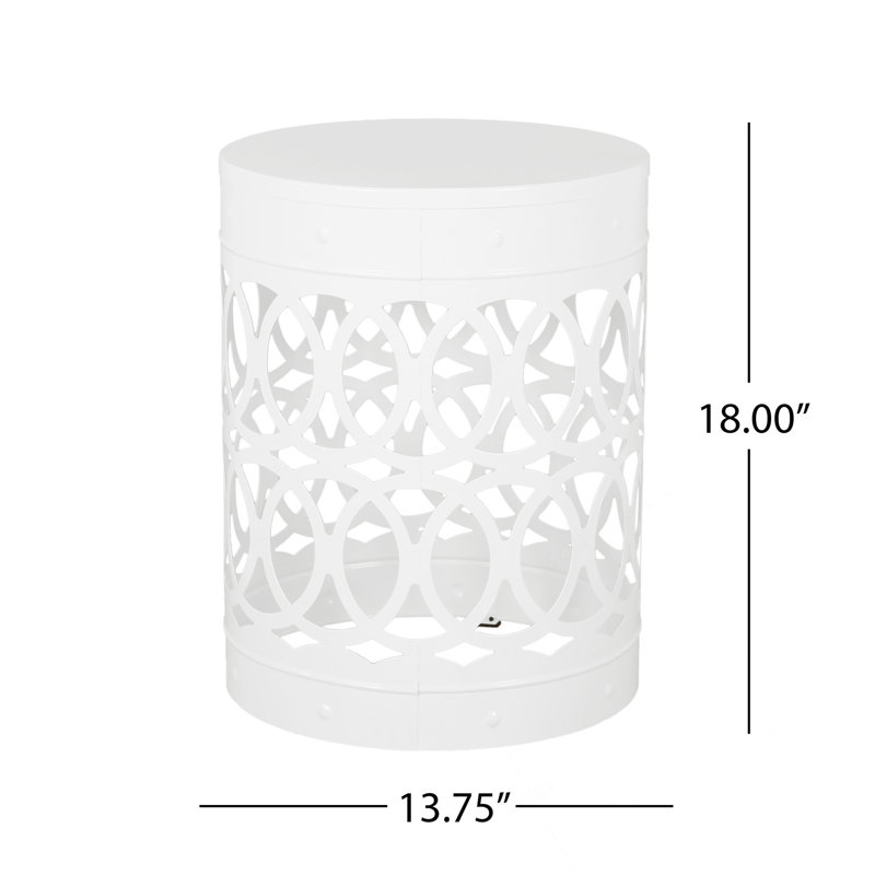 Table de bout d'extérieur Feio, Blanc